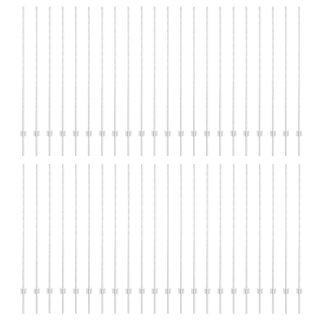 Słupek ogrodzeniowy. 44 pcs Srebrny 200 cm Stal
