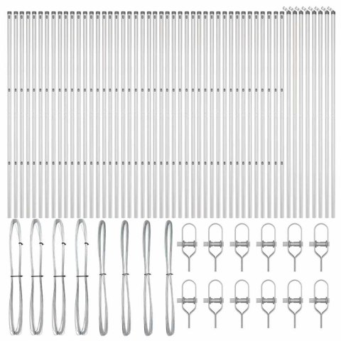 Słupek ogrodzeniowy. 52 pcs Szary 3,2 x 3,2 x 150 cm