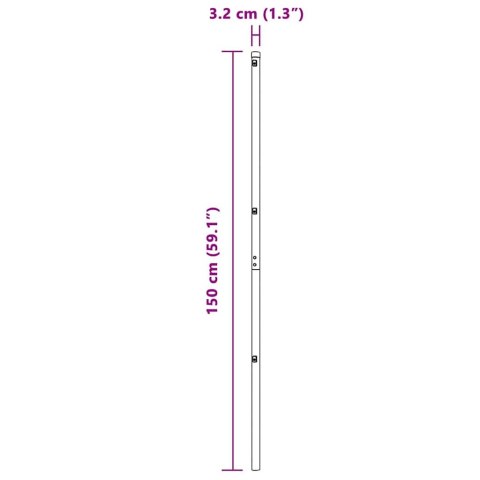 Słupek ogrodzeniowy. 52 pcs Szary 3,2 x 3,2 x 150 cm