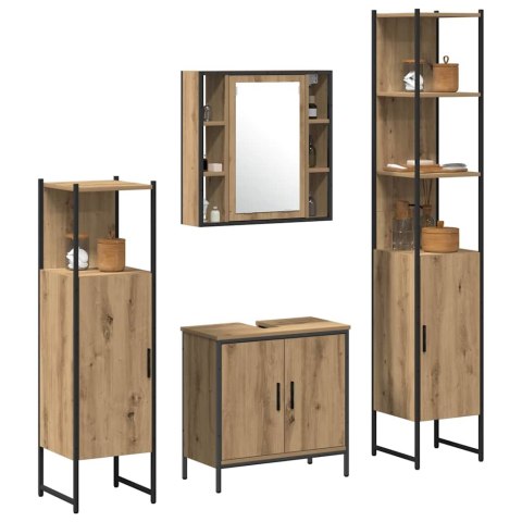 Zestaw mebli łazienkowych 4 pcs Brązowy Materiał drewnopochodny