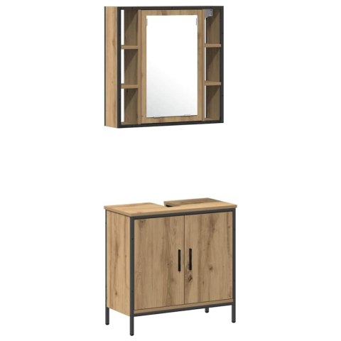 Zestaw mebli łazienkowych 4 pcs Brązowy Materiał drewnopochodny