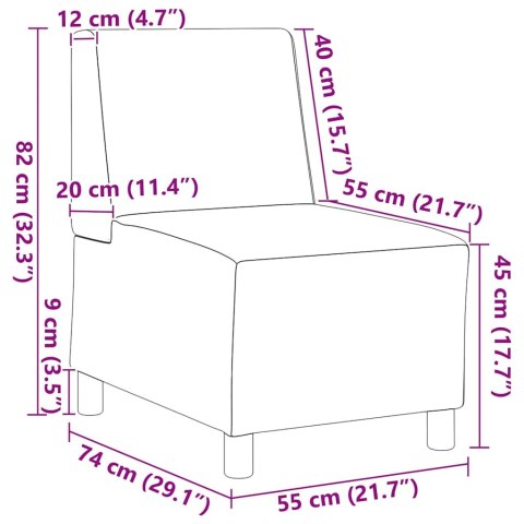 Modułowa sofa bez podłokietników 3 pcs Kremowy 55 x 74 x 82 cm