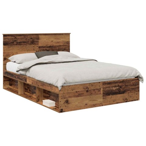 Ramka łóżka Stare drewno 150 x 200 cm Lite drewno sosnowe