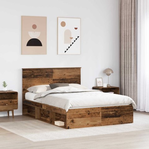Ramka łóżka Stare drewno 150 x 200 cm Lite drewno sosnowe