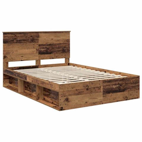 Ramka łóżka Stare drewno 150 x 200 cm Lite drewno sosnowe