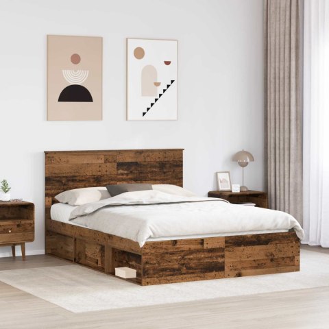 Ramka łóżka Stare drewno 150 x 200 cm Lite drewno sosnowe