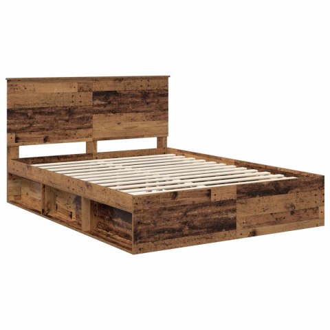 Ramka łóżka Stare drewno 150 x 200 cm Lite drewno sosnowe