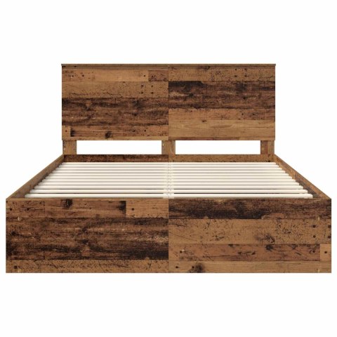 Ramka łóżka Stare drewno 150 x 200 cm Lite drewno sosnowe