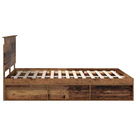 Ramka łóżka Stare drewno 150 x 200 cm Lite drewno sosnowe