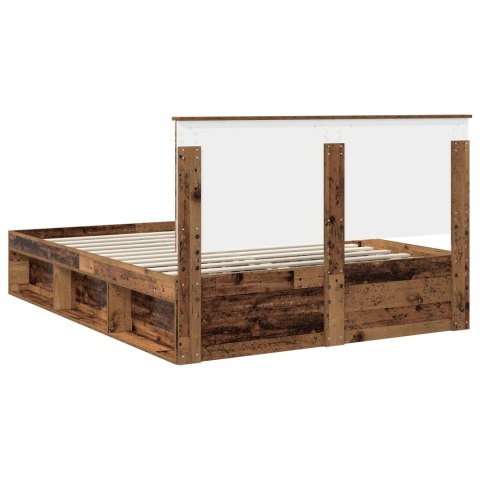 Ramka łóżka Stare drewno 150 x 200 cm Lite drewno sosnowe