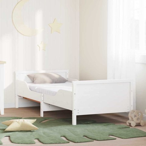 Ramka łóżka z materacem Biały 80 x 200 cm Lite drewno sosnowe