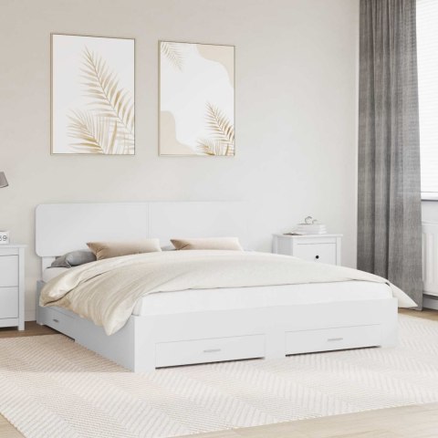Ramka łóżka Biały 180 x 200 cm Materiał drewnopochodny