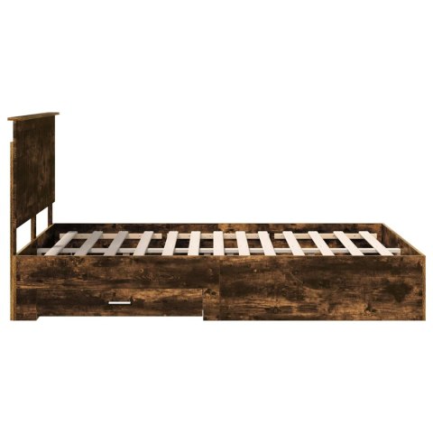 Ramka łóżka Dąb wędzony 135 x 190 cm Materiał drewnopochodny