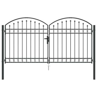 Brama ogrodzeniowa Z blokadą Assen Szary 301 x 200 cm Stal