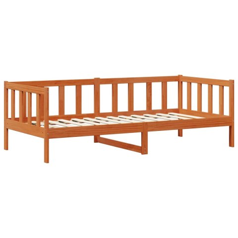 Łóżko dzienne z materacem Brązowy i biały wosk 90 x 200 cm