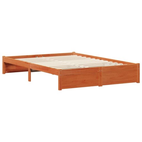 Ramka łóżka Z zagłówkiem 2 pcs Woskowy Brąz Lite drewno sosnowe