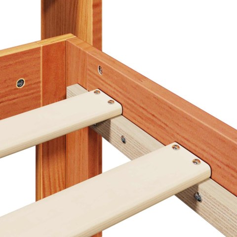 Ramka łóżka Z zagłówkiem 2 pcs Woskowy Brąz Lite drewno sosnowe