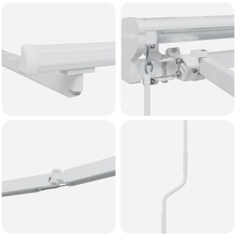 Ręczny ramowy zewnętrzny markizowy z LED Biały 4 x 2 m