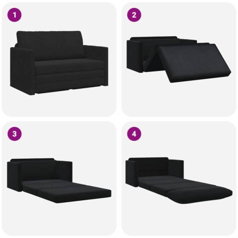 Sofa Bed Czarny 124 x 71 x 78 cm Aksamit