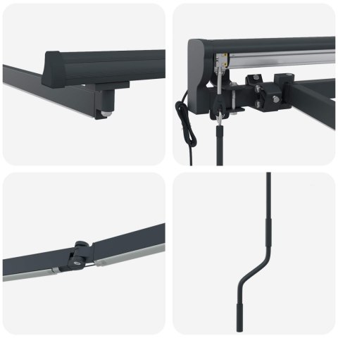 Rama markizy elektrycznej z LEDami Antracyt 3,5 x 2 m Aluminium