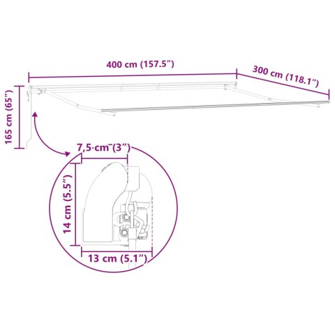 Elektryczna Rozkładana Markiza Beżowy 400 × 300 cm