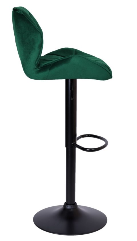 Krzesło barowe GRAPPO BLACK zielone VELVET