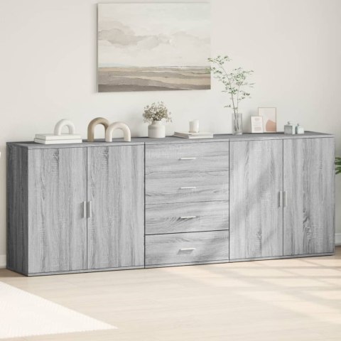 Szafki, 3 szt., szary dąb sonoma, materiał drewnopochodny