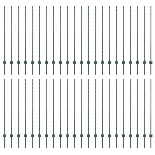 Słupek ogrodzeniowy. 44 pcs Zielony 180 cm Stal