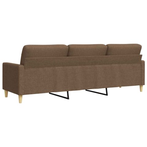 Sofa 3-osobowa, brązowa, 210 cm, tapicerowana tkaniną