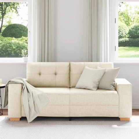 Sofa dwuosobowa obity lnem, 180x77x82 cm