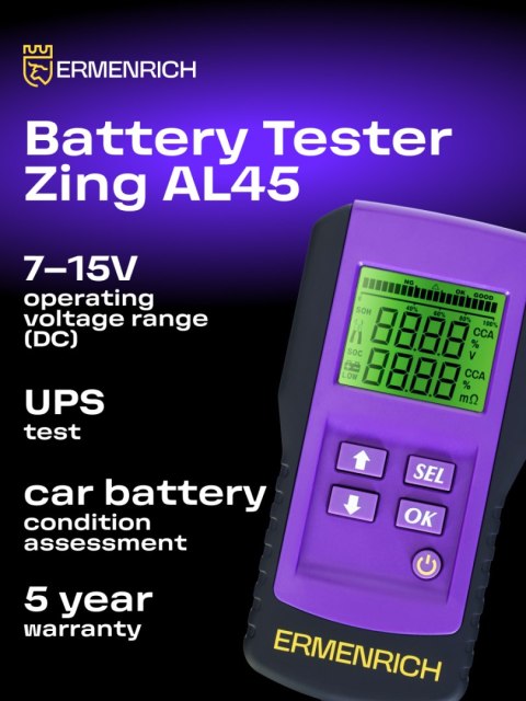 Tester akumulatorów Ermenrich Zing AL45