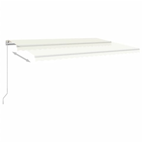Ręcznie zwijana markiza z LED, 500x350 cm, kremowa
