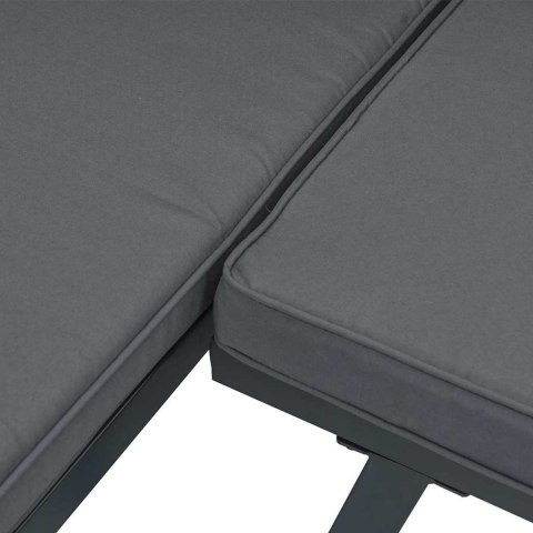 5-cz. zestaw mebli do ogrodu, z poduszkami, czarne aluminium