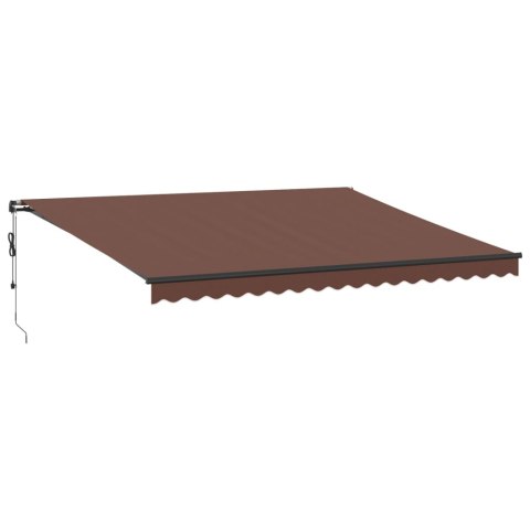 Automatycznie zwijana markiza z LED, brązowa, 450x350 cm