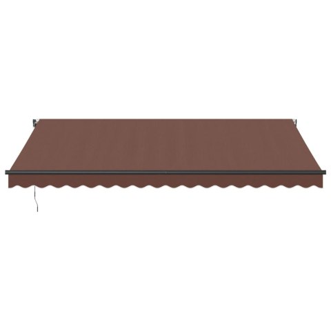 Automatycznie zwijana markiza z LED, brązowa, 450x350 cm