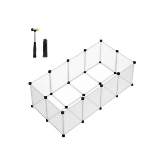 Modułowy kojec dla zwierząt 125x63x42 cm, biały, plastikowy