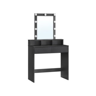Nowoczesna toaletka LED z lustrem, czarna, 80x40x145 cm