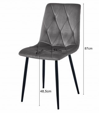 Zestaw stół NP 120x80cm Craft Czarny + 4 krzesła LIBRA szare