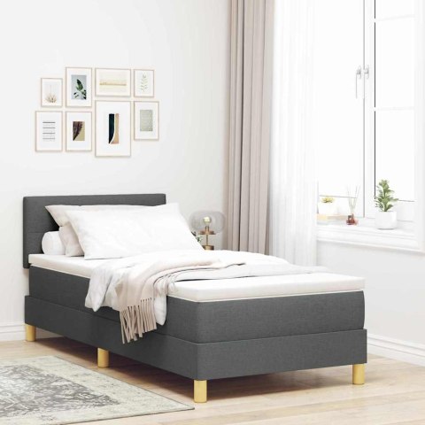 Łóżko z sprężyną LED Ciemnoszary 80 x 200 cm tkanina