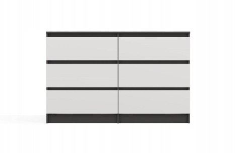 M6 MALWA KOMODA 120CM 6 SZUFLAD ANT/BIEL KOMPLET