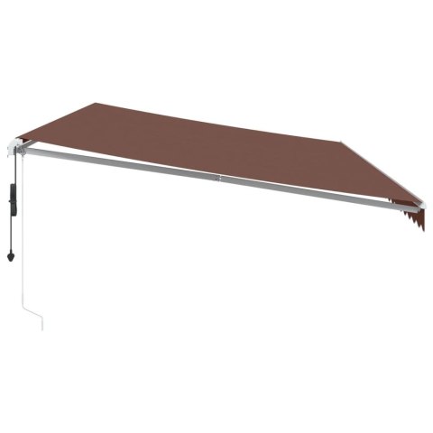 Automatycznie zwijana markiza z LED, brązowa, 600x350 cm