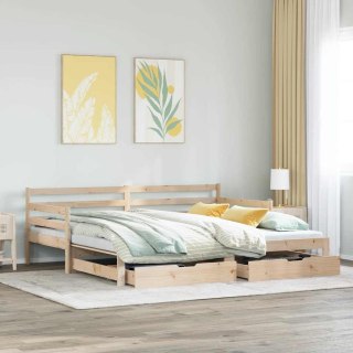 Sofa rozsuwana z szufladami, bez materaca, 80x200 cm