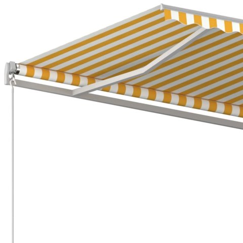 Ręcznie zwijana markiza, 500x350 cm, żółto-biała