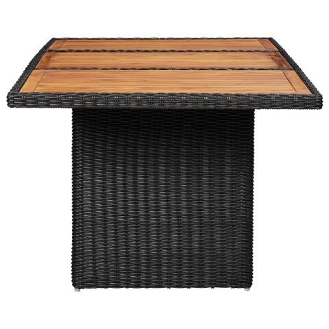 Stół ogrodowy, czarny, 200x100x74 cm, rattan PE