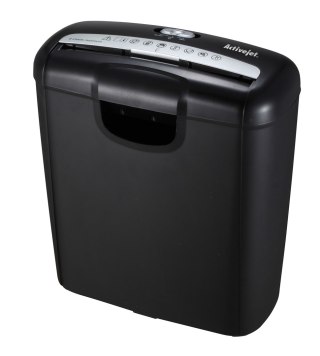 Activejet Niszczarka ASH-0601S, P-2, 10 l, pasek 6 mm, 6 kartek, czarna.