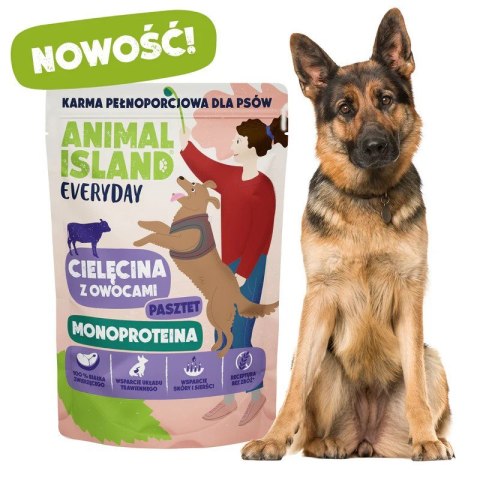 ANIMAL ISLAND Monoproteina cielęcina/kaczka karma dla psa 9×300g