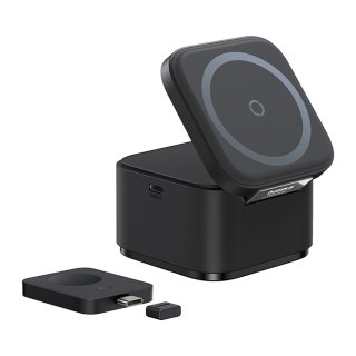 Ładowarka indukcyjna 3w1 do telefonu smartwatcha MagSafe 25W - czarna
