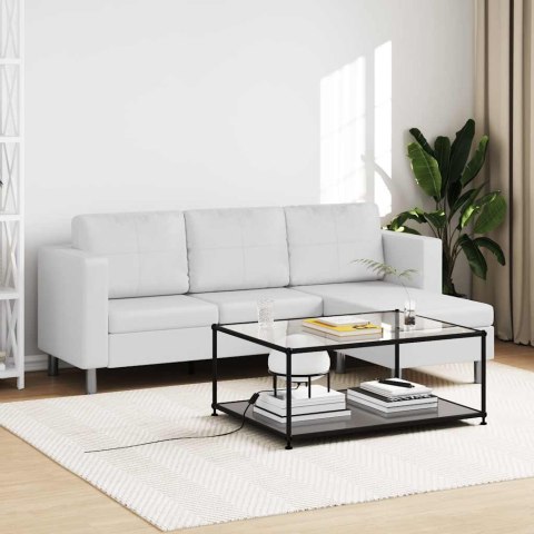 Sofa 3-osobowa, skóra syntetyczna, biała