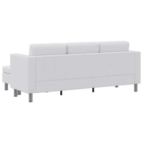 Sofa 3-osobowa, skóra syntetyczna, biała