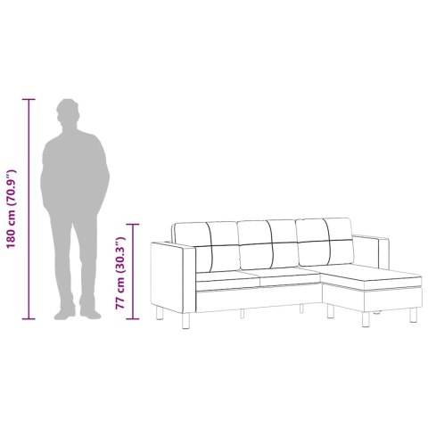 Sofa 3-osobowa, skóra syntetyczna, biała